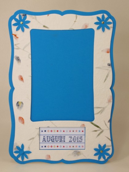 Calendario carta riso e fiori azzurro 20x30 1